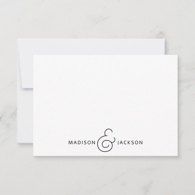 Ett par Ampersand Monogram Anteckningskort (Framsida)