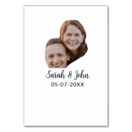 Ett par ansikte-foto, lägg till namn-datum enkelt bordsnummer