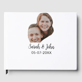 Ett par ansikte-foto, lägg till namn-datum enkelt gästböcker