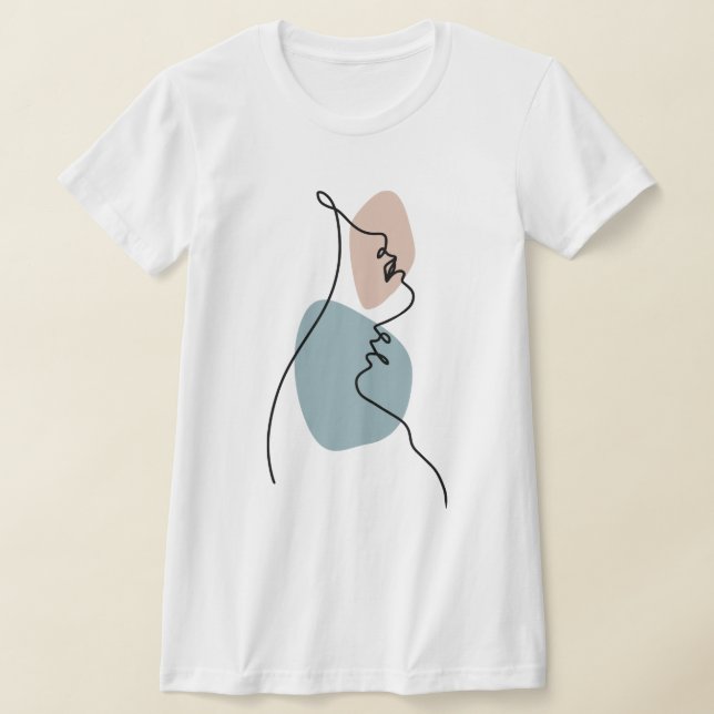 Ett par Ansikte Line Art T Shirt (Laydown)