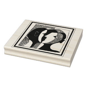 Ett par Ansikte Rubber Design Frimärke Stämpel