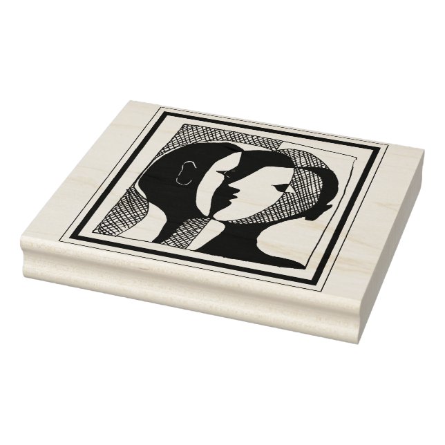 Ett par Ansikte Rubber Design Frimärke Stämpel (Stämpel)