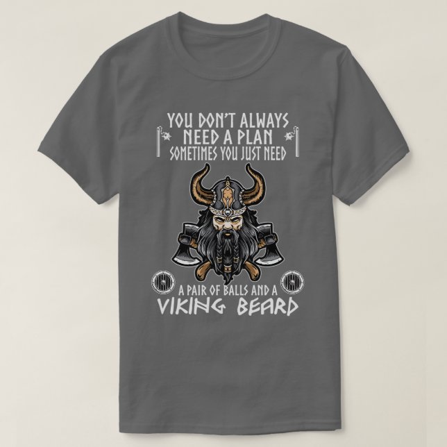 Ett par av Boll och en Viking Beard Viking Älskare T Shirt (Design framsida)
