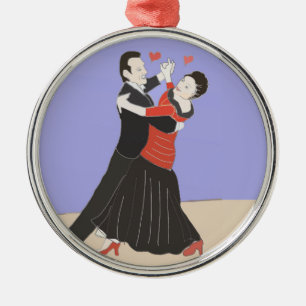 Ett par Ballroom Dancing. Julgransprydnad Metall