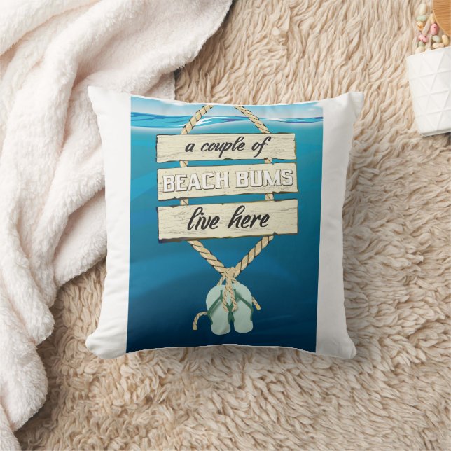 Ett par Beach Bums bor här Kudde (Filt)