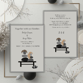 Ett par Boho-bröllopsinbjudan