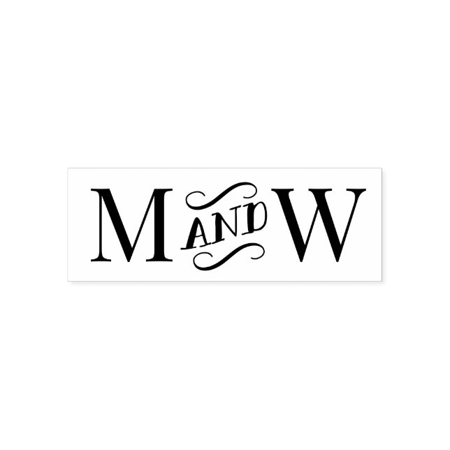 Ett par Bröllop 2 första monogram Finare "och" Självfärgande Stämpel (Design)