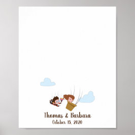 Ett par Bröllop-fingeravtrycksgäst Bok Poster