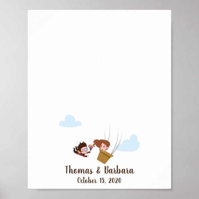 Ett par Bröllop-fingeravtrycksgäst Bok Poster (Framsidan)