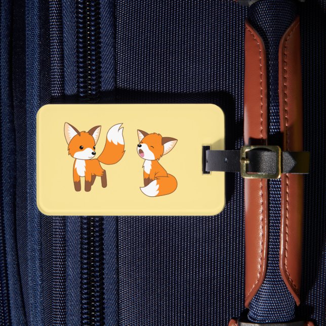 Ett par Cute Little Fox på Gulten Bagagebricka (Framsida Insitu 4)