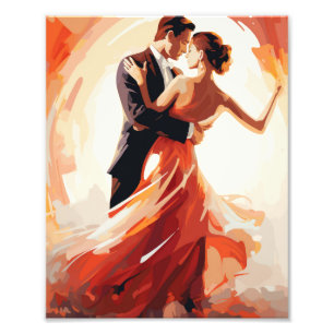 Ett par dancing Ballroom Dance Fototryck