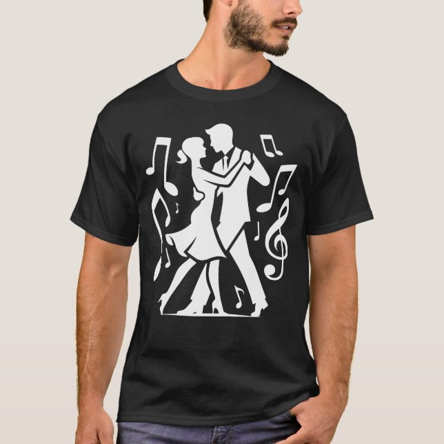 Ett par dancing Swing Dance Lindy Skutt Älskare T Shirt (Framsida)