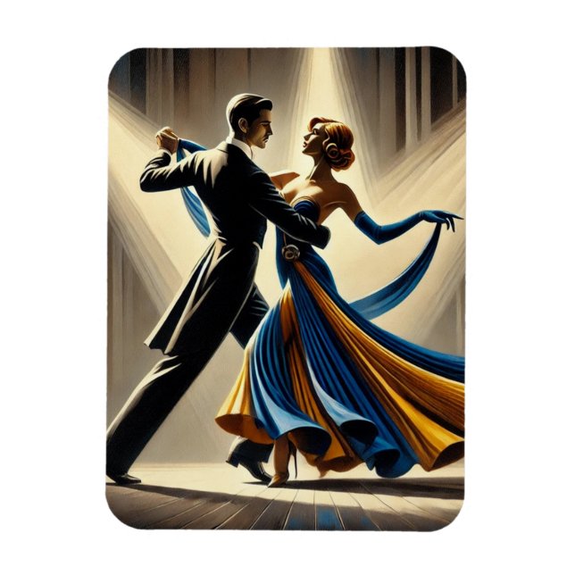Ett par Dancing Waltz Magnet (Vertikal)