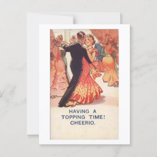 Ett par dansare, Cheerio! 1936 Vintage Inspired Vykort