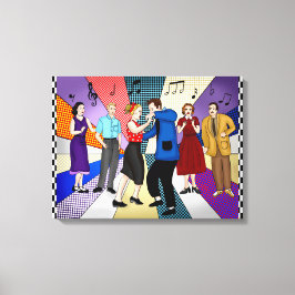 Ett par dansing | Retro Nostalgic 1950 s Canvastryck