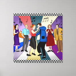 Ett par dansing | Retro Nostalgic 1950 s Canvastryck