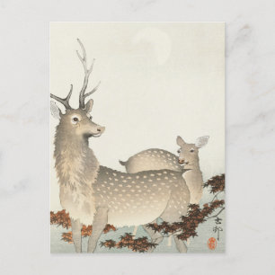 Ett par deers Painting av Ohara Koson Vykort