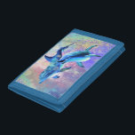 Ett par delfiner, trifold Wallet<br><div class="desc">Plattor med delfiner Dubbelmålning - Anpassade - Välj / lägg till din unika text - Namn / Färg / Teckensnitt / Storlek / Inslag - Bild - Gör din Speciella gåva - Ändra storlek och flytta eller ta bort och lägg till inslag / text med anpassning verktyg ! Målning och...</div>