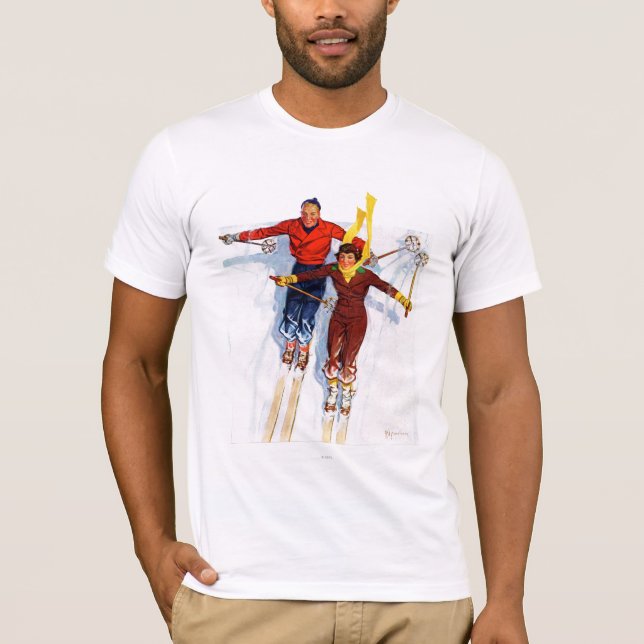 Ett par Dowhill Skiing T Shirt (Framsida)