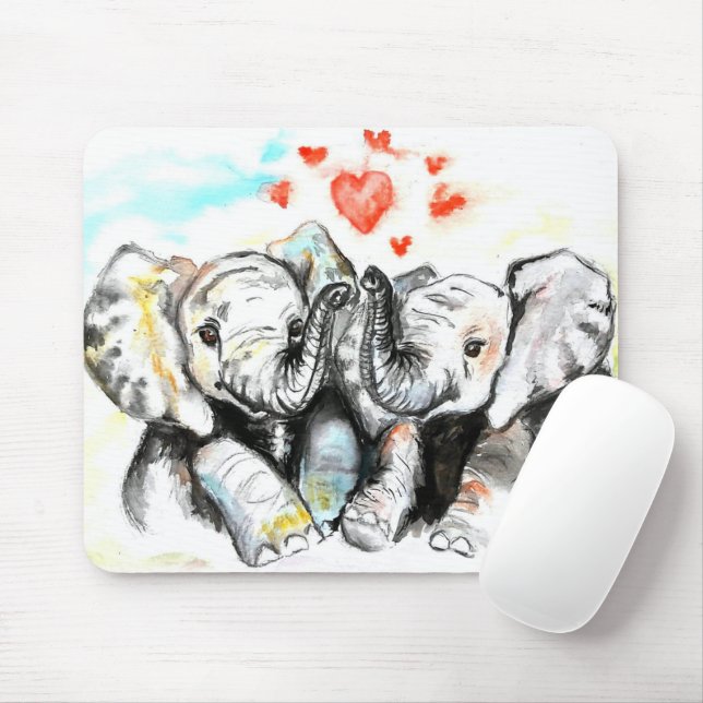 Ett par Elephant Mouse Pad Musmatta (Med mus)