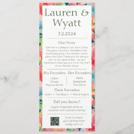 Ett par fakta - Tropiskt Bröllopsprogram och meny