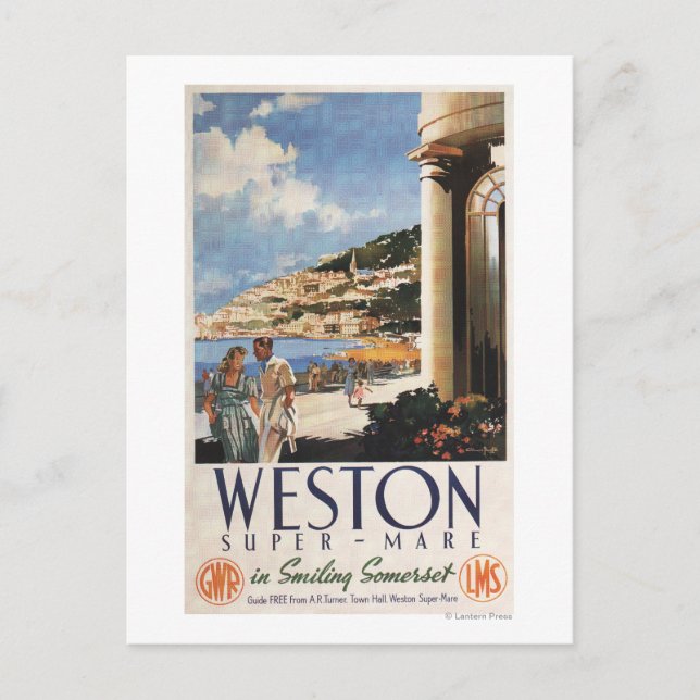 Ett par förbiseende av Kusten-järnvägen Poster Vykort (Framsida)