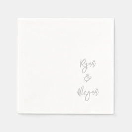 Ett par Förlovning NAMN & NAMN Bröllop Firande Pappersservett