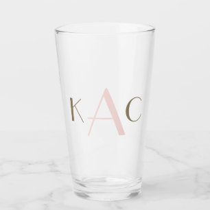 Ett par första och sista namn Initialer Bröllop Glaskopp