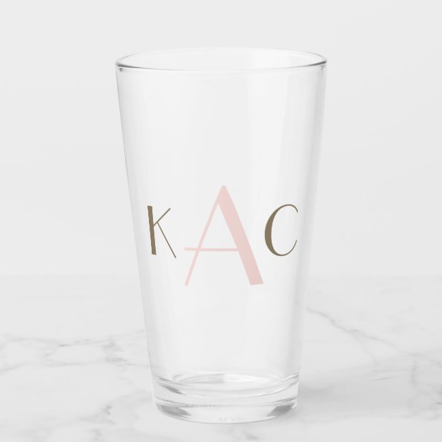 Ett par första och sista namn Initialer Bröllop Glaskopp (Framsida)