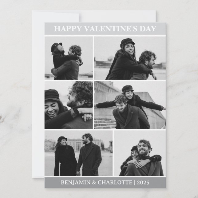 Ett par foto med Elegant Kärlek valentines day Julkort (Framsida)