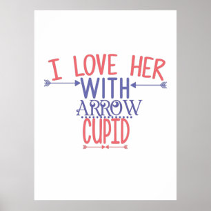 Ett par gåvor i Kärlek med pil cupid Poster