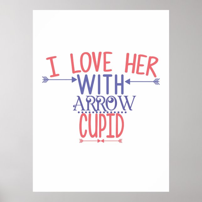 Ett par gåvor i Kärlek med pil cupid Poster (Framsidan)