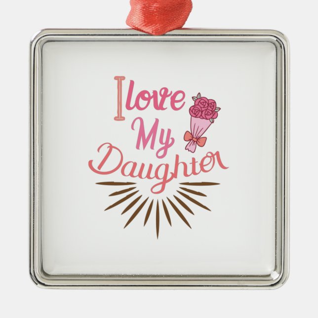 Ett par gift I Kärlek min dotter Julgransprydnad Metall (Framsidan)