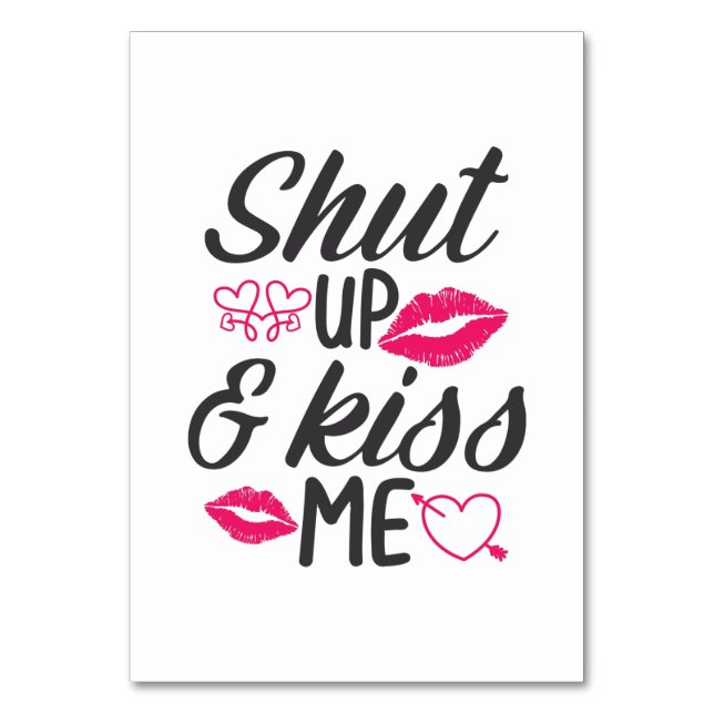 Ett par Gift Kiss Me Bordsnummer (Framsidan)