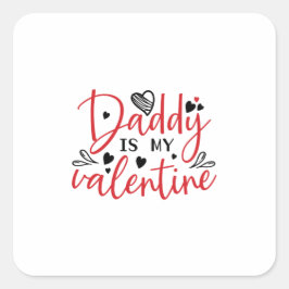 Ett par gift pappa är min Valentine Fyrkantigt Klistermärke