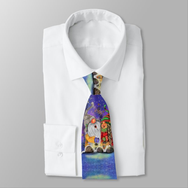 Ett par Gnome Funny jul Party Neck Tie Slips (Bunden)