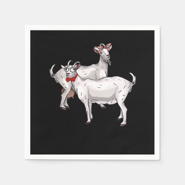 Ett par Goat Funny Cute Goat Owner Animal Gift Pappersservett (Framsidan)