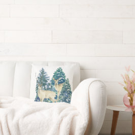 Ett par Hjortar i vinter-skogen Kudde