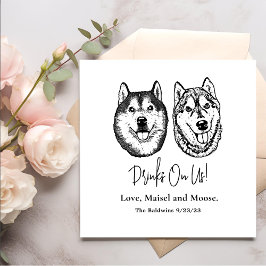 Ett par Hund Hand Teckning Personlig dricker på mi Pappersservett