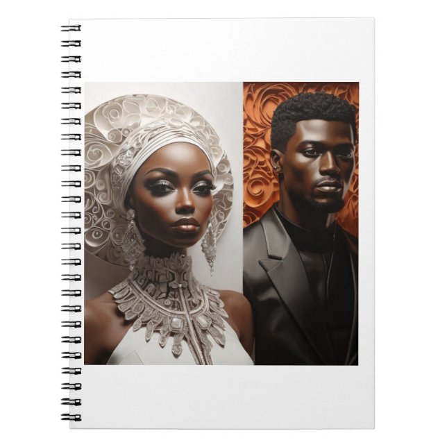 Ett par i bröllop attire 2 Spiral fotopatbok Anteckningsbok (Framsidan)