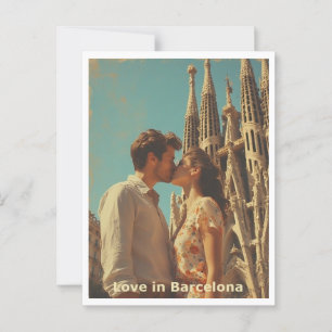 Ett par i Kärlek Barcelona Vykort
