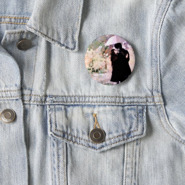 Ett par i Kärlek Kissing i Abstrakten Rain Knapp (In Situ)