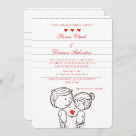 Ett par i Kärlek Valentinens Bröllopsdag Inbjudningar