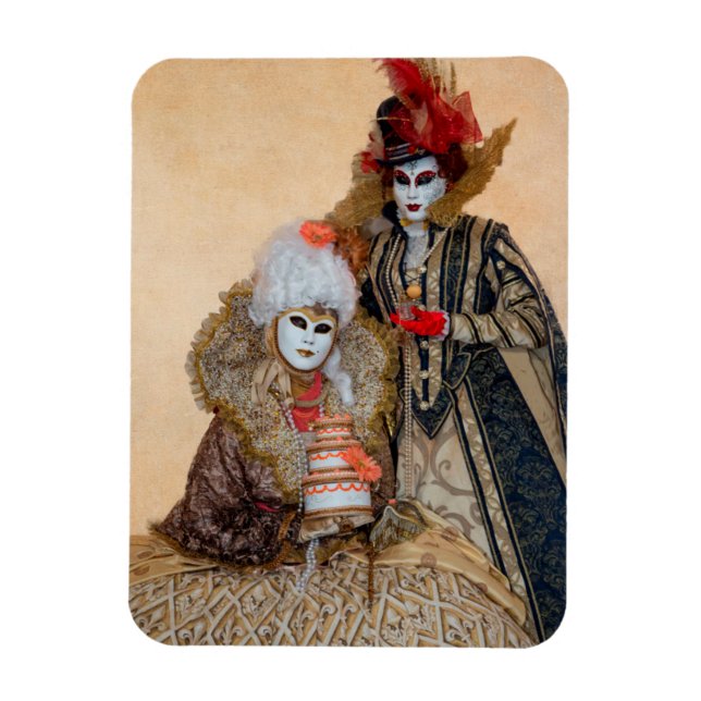 Ett par i karnival Costume, Venedig Magnet (Vertikal)