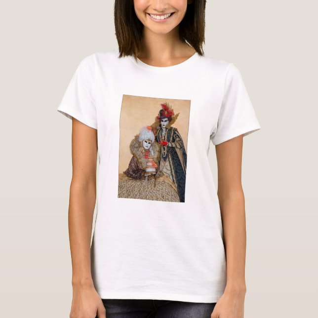 Ett par i karnival Costume, Venedig T-shirt (Framsida)
