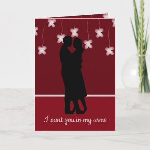 Ett par i Silhouette Romantic Kärlek Marry Me Helgkort