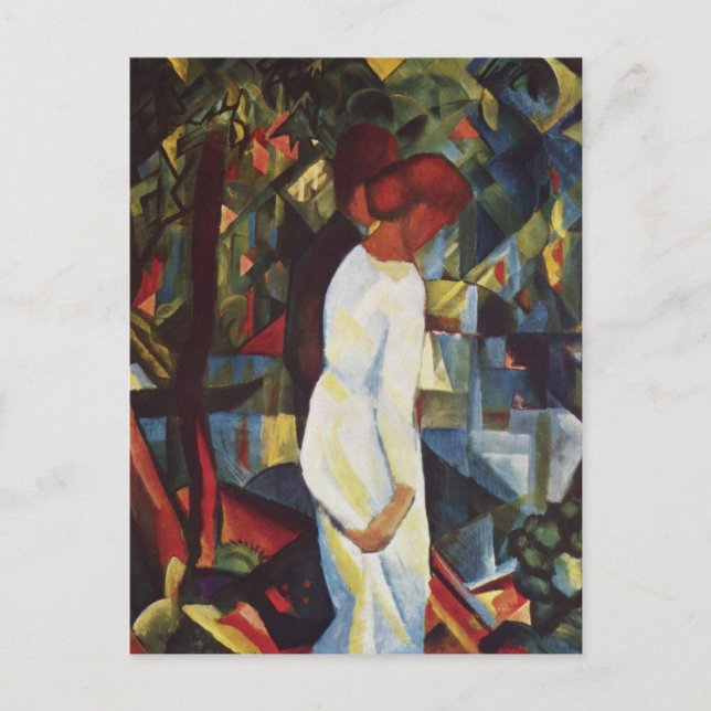 Ett par i Skogen till augusti Macke Vykort (Framsida)