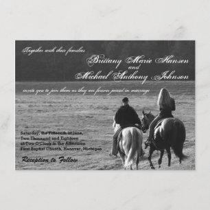 Ett par inbjudningar till hästar Rustic Wedding