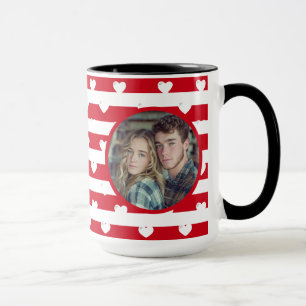 Ett par Kärlek Hearts Rand Valentines day Photo Mugg