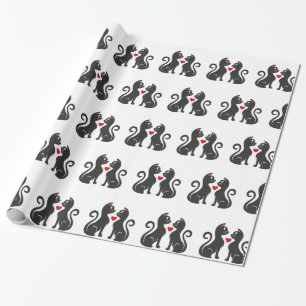 Ett par kattfall i kärlek - Välj bakgrund färg Presentpapper